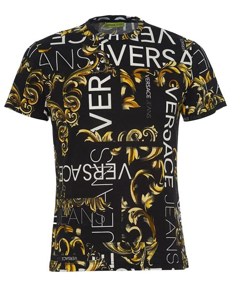 versace all over print t shirt|1st copy Versace shirt men.